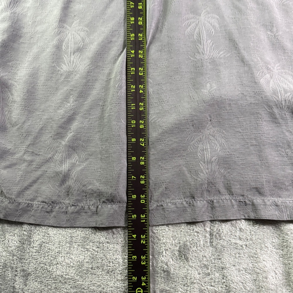 Tommy Bahama XXL Silk Gray Palm Tree Camp Shirt Button Down Shirt - Picture 5 of 8